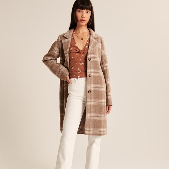 ❌SOLD❌ Abercrombie & Fitch | Wool-Blend Dad Coat (Petite) - Picture 1 of 5